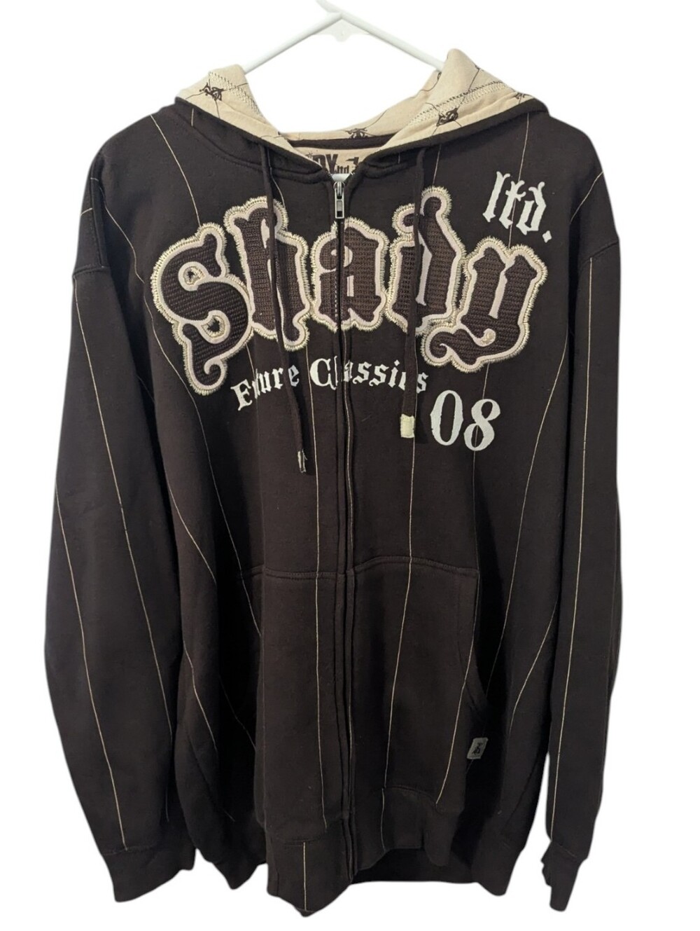 Vintage Shady Ltd. Brown Zip-Up Hoodie Jacket